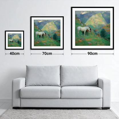 High Country Companions - size guide showing 40cm, 70cm and 90cm art prints