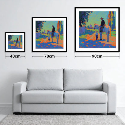 The Young Admirer - size guide showing 40cm, 70cm and 90cm art prints