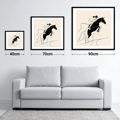 Fluid Ascent - size guide showing 40cm, 70cm and 90cm art prints