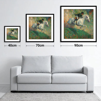 The Painted Leap - size guide showing 40cm, 70cm and 90cm art prints