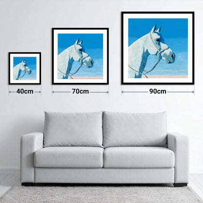 Serene Grey Profile - size guide showing 40cm, 70cm and 90cm art prints