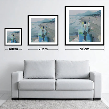 Shoreline Hack - size guide showing 40cm, 70cm and 90cm art prints