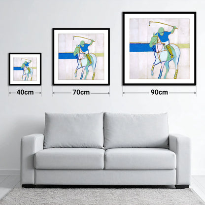 Mid-Swing Momentum - size guide showing 40cm, 70cm and 90cm art prints