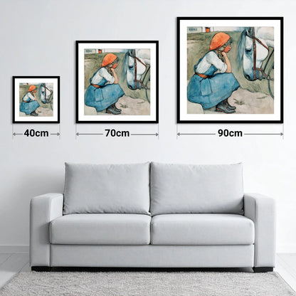 Quiet Moments Together - size guide showing 40cm, 70cm and 90cm art prints