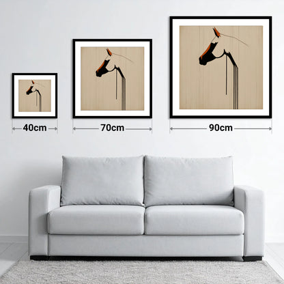 Minimalist Ink Profile - size guide showing 40cm, 70cm and 90cm art prints