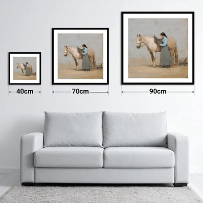 Gentle Preparations - size guide showing 40cm, 70cm and 90cm art prints