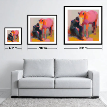 Radiant Solace - size guide showing 40cm, 70cm and 90cm art prints