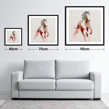Visceral Dressage Form - size guide showing 40cm, 70cm and 90cm art prints