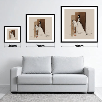 Ethereal Harmony - size guide showing 40cm, 70cm and 90cm art prints