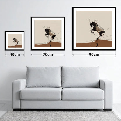 Dynamic Rearing Form - size guide showing 40cm, 70cm and 90cm art prints