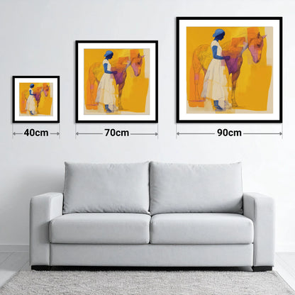 Structured Harmony - size guide showing 40cm, 70cm and 90cm art prints