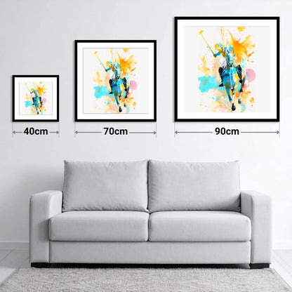 The Decisive Strike - size guide showing 40cm, 70cm and 90cm art prints