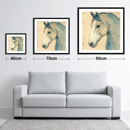 Parchment Profile Study - size guide showing 40cm, 70cm and 90cm art prints