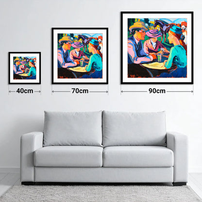 Paddock Society - size guide showing 40cm, 70cm and 90cm art prints
