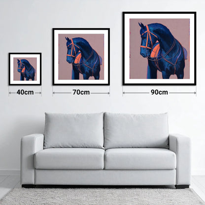 Vibrant Indigo Profile - size guide showing 40cm, 70cm and 90cm art prints
