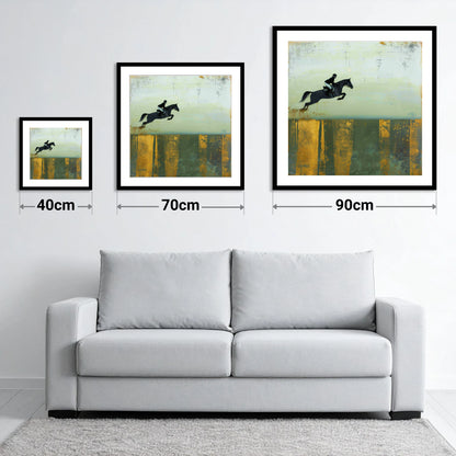 Gilded Flight - size guide showing 40cm, 70cm and 90cm art prints