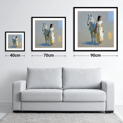 Beside the Grey - size guide showing 40cm, 70cm and 90cm art prints