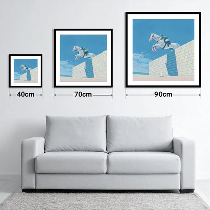 Clearance at the Wall - size guide showing 40cm, 70cm and 90cm art prints