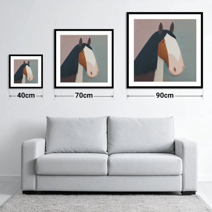 The Gentle Heavyweight - size guide showing 40cm, 70cm and 90cm art prints