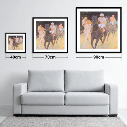 The Luminous Furlong - size guide showing 40cm, 70cm and 90cm art prints