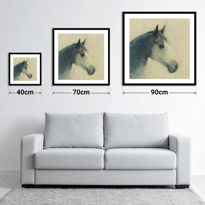 Serene Slate Profile - size guide showing 40cm, 70cm and 90cm art prints