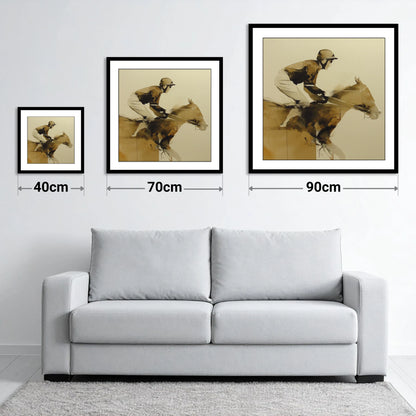 The Final Fence - size guide showing 40cm, 70cm and 90cm art prints
