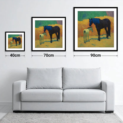 Radiant First Steps - size guide showing 40cm, 70cm and 90cm art prints
