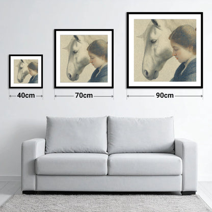 Gentle Reflections - size guide showing 40cm, 70cm and 90cm art prints
