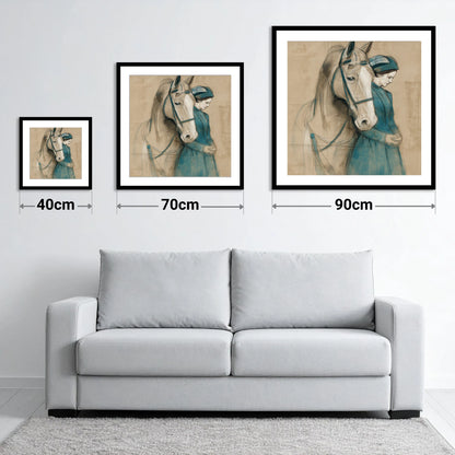 Silent Bond - size guide showing 40cm, 70cm and 90cm art prints