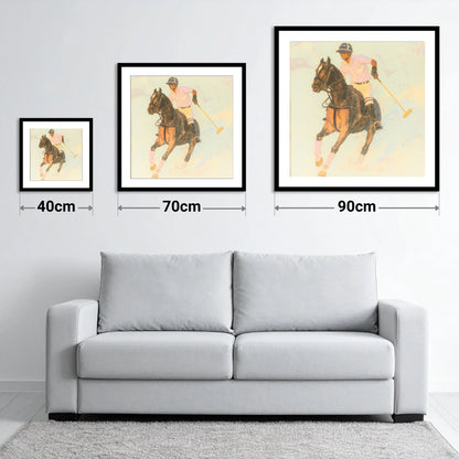 Luminous Chukka - size guide showing 40cm, 70cm and 90cm art prints