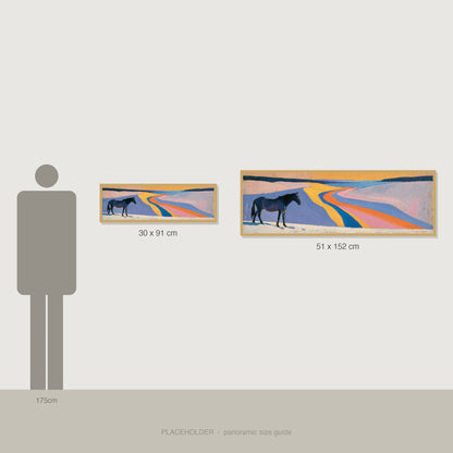 The Painted Valley - panoramic size guide showing 30x91cm and 51x152cm