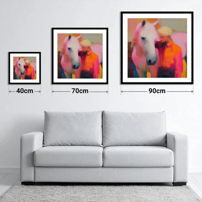 The Vibrant Connection - size guide showing 40cm, 70cm and 90cm art prints