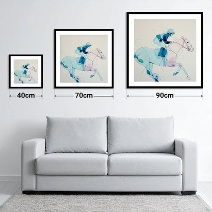 Ethereal Racing Form - size guide showing 40cm, 70cm and 90cm art prints