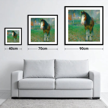 Luminous Gentle Giant - size guide showing 40cm, 70cm and 90cm art prints