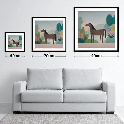 The Quiet Valley - size guide showing 40cm, 70cm and 90cm art prints