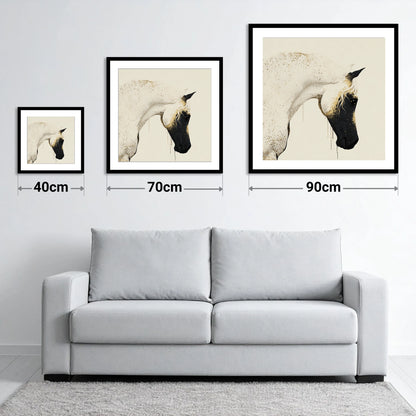 Gilded Splendour - size guide showing 40cm, 70cm and 90cm art prints