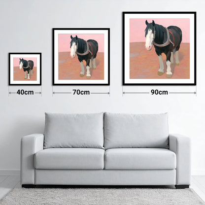 The Gentle Heavy - size guide showing 40cm, 70cm and 90cm art prints