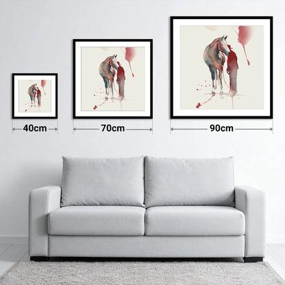 The Quiet Bond - size guide showing 40cm, 70cm and 90cm art prints