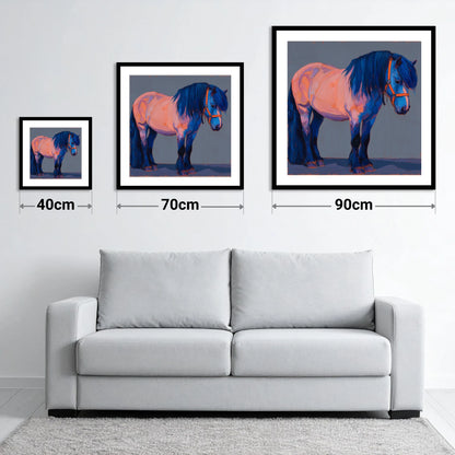 Cobalt Shadows Heavy Cob - size guide showing 40cm, 70cm and 90cm art prints