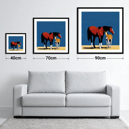 Bold Modern Devotion - size guide showing 40cm, 70cm and 90cm art prints
