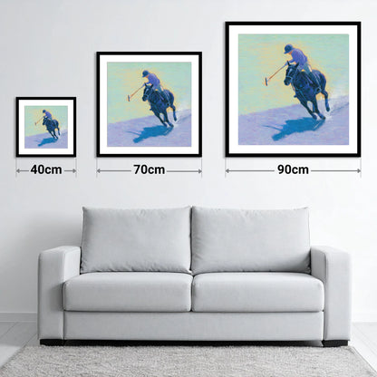 The Indigo Chukka - size guide showing 40cm, 70cm and 90cm art prints
