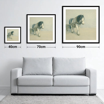 Rhythm Of The Draught - size guide showing 40cm, 70cm and 90cm art prints