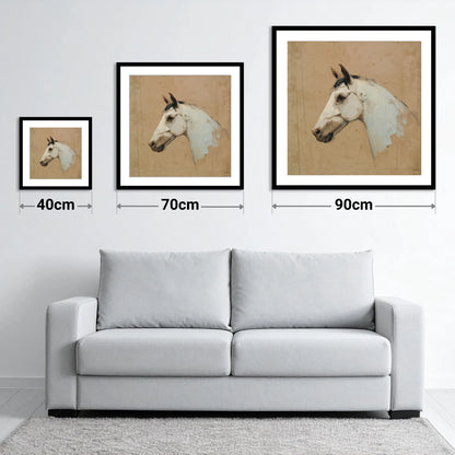 Elegance in Grey - size guide showing 40cm, 70cm and 90cm art prints