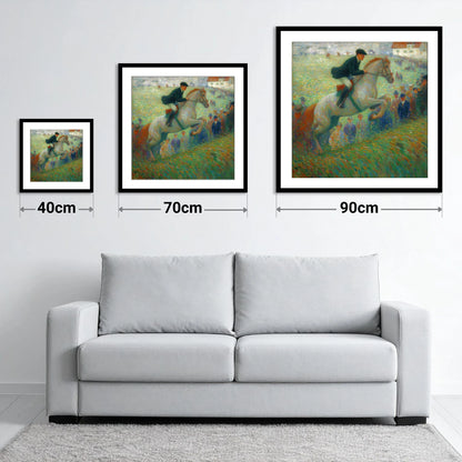 Luminous Grey in Flight - size guide showing 40cm, 70cm and 90cm art prints