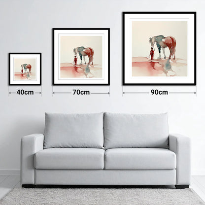 A Bond Beyond Words - size guide showing 40cm, 70cm and 90cm art prints