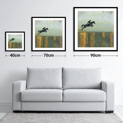 Gilded Flight - size guide showing 40cm, 70cm and 90cm art prints
