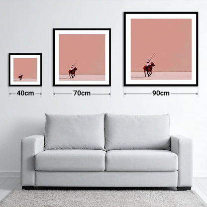Dusty Rose Chukka - size guide showing 40cm, 70cm and 90cm art prints