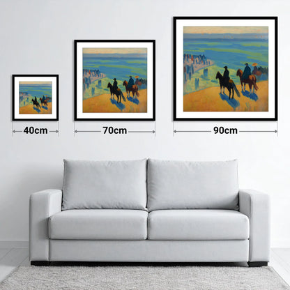 Coastal Vantage Point - size guide showing 40cm, 70cm and 90cm art prints