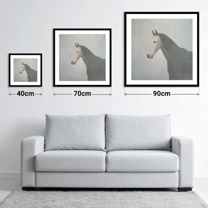Linear Elegance - size guide showing 40cm, 70cm and 90cm art prints