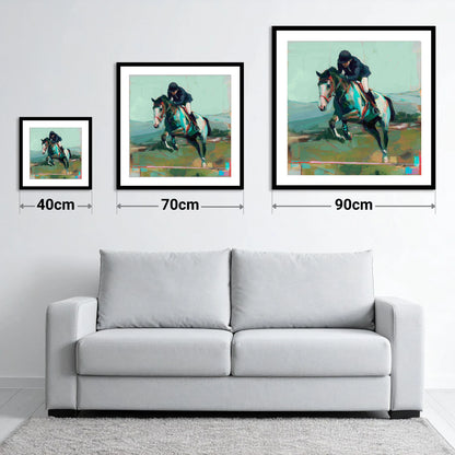 The Bold Clear - size guide showing 40cm, 70cm and 90cm art prints